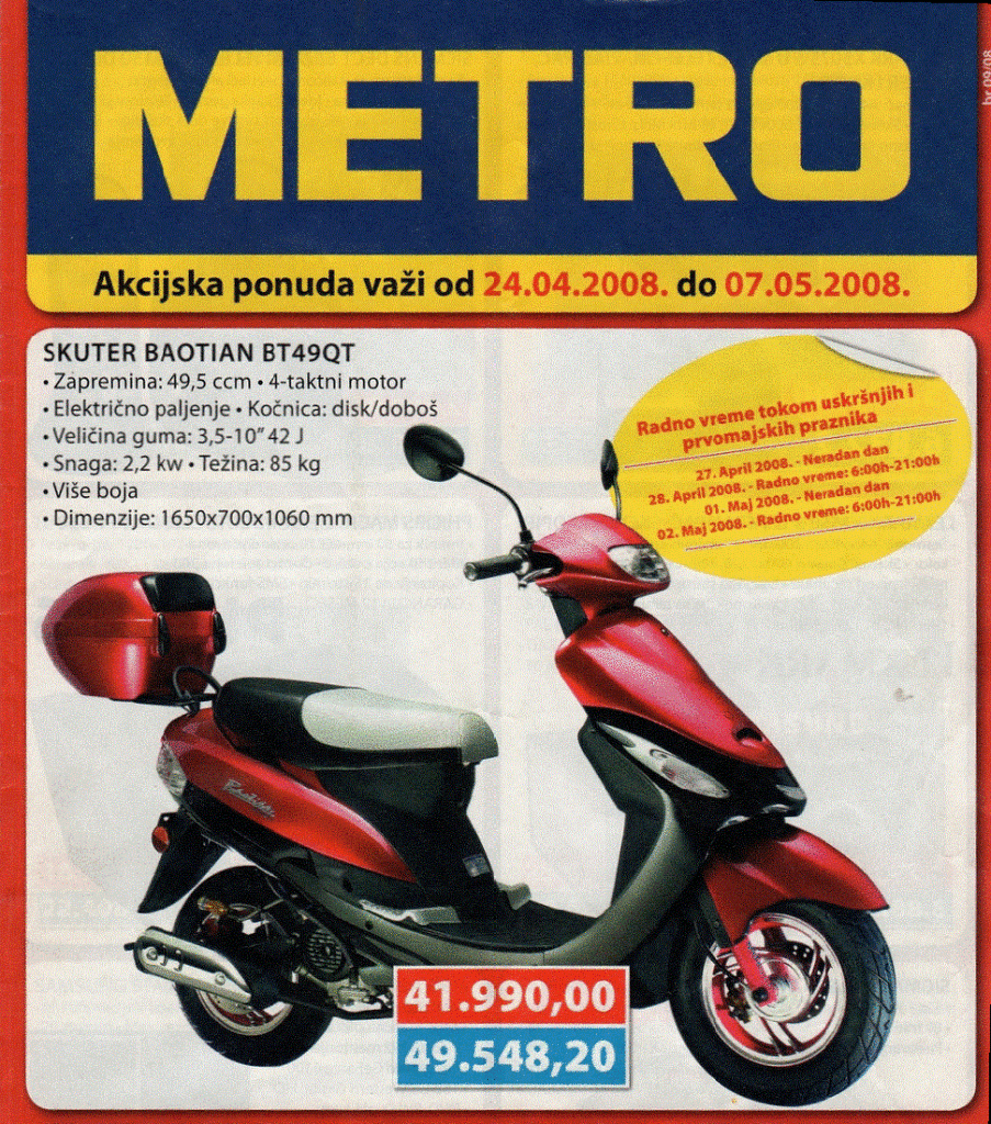Metro skuter katalog